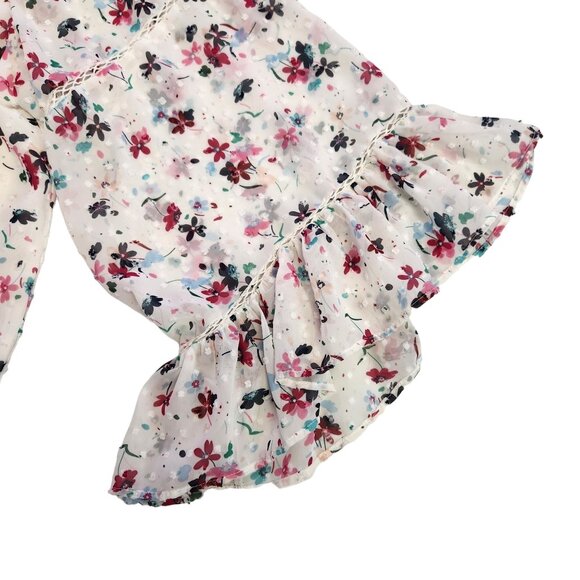 Matilda Jane Women's L Floral Whats up Butter Cup Blouse - Picture 3 of 9